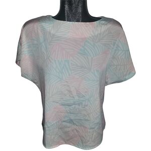 Vintage En Vogue Pastel Patterned Short Batwing Sleeve Top
